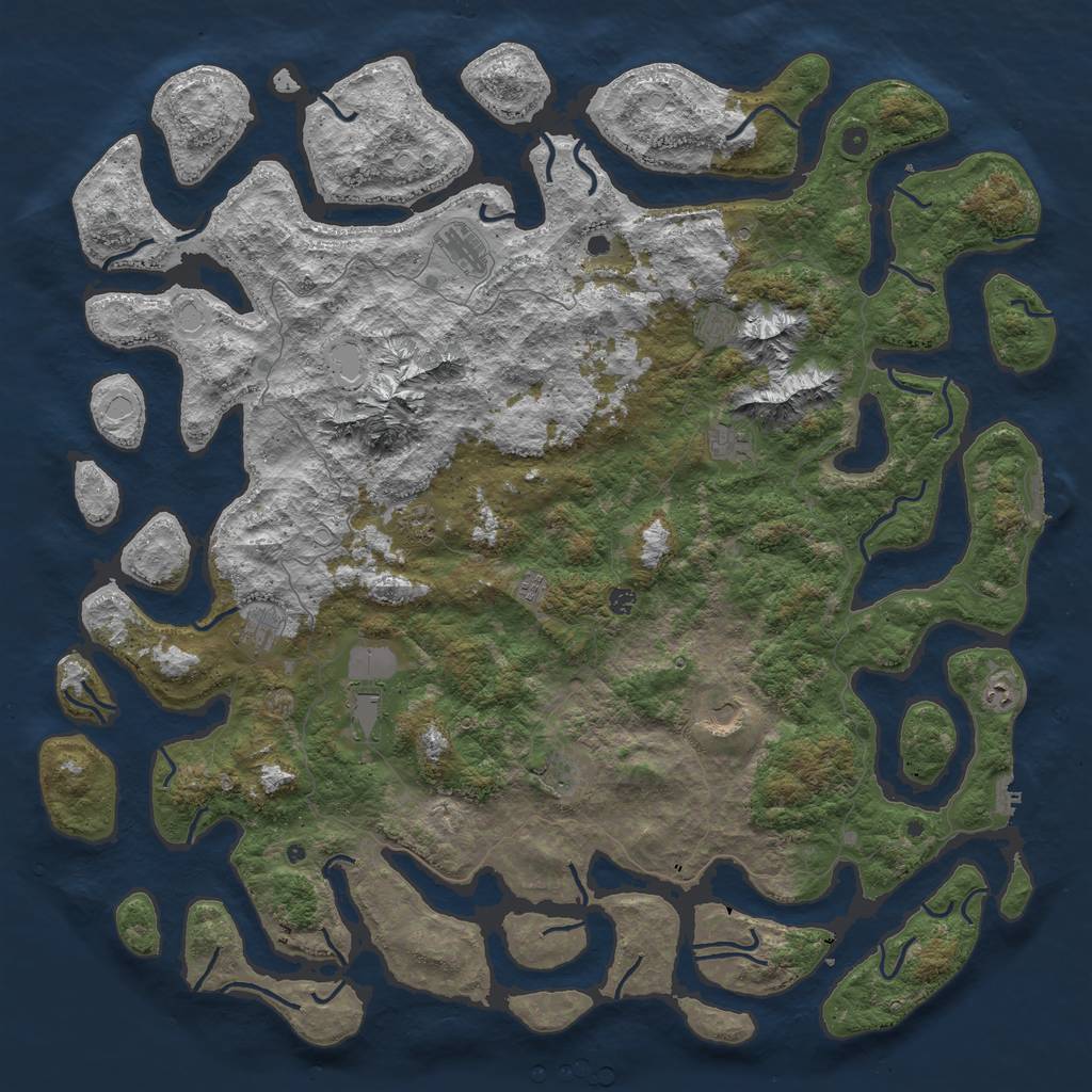 Rust Map: Procedural Map, Size: 5959, Seed: 200200200, 19 Monuments