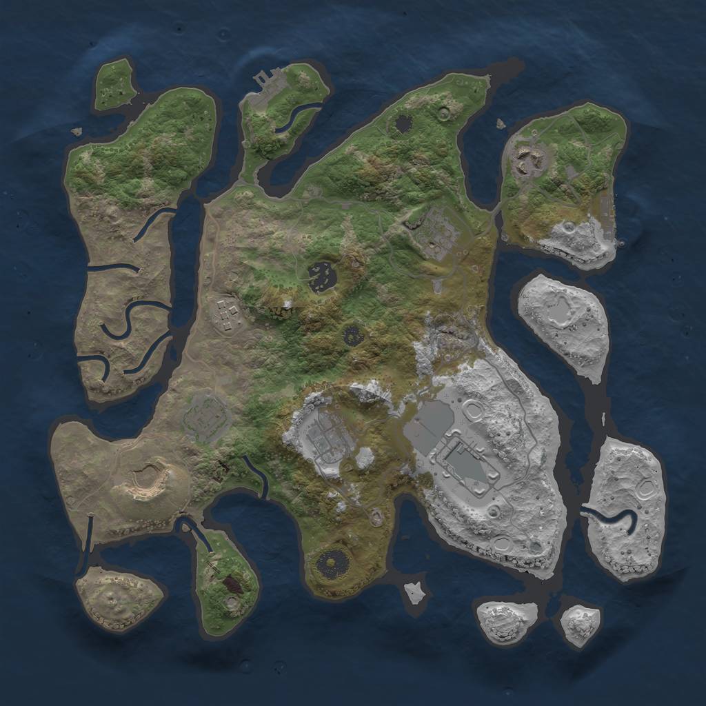 Rust Map: Procedural Map, Size: 3500, Seed: 41518862, 15 Monuments
