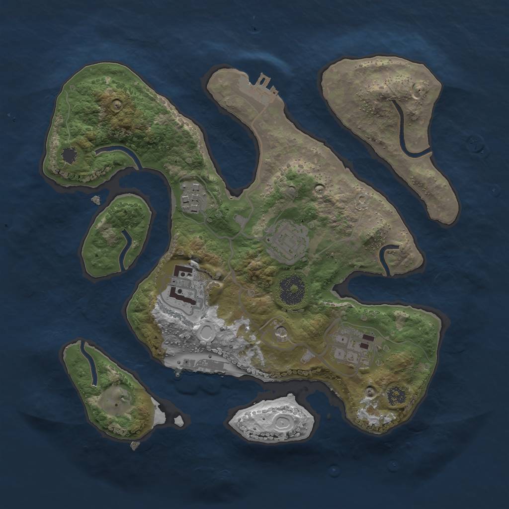 Rust Map: Procedural Map, Size: 2726, Seed: 13837, 12 Monuments