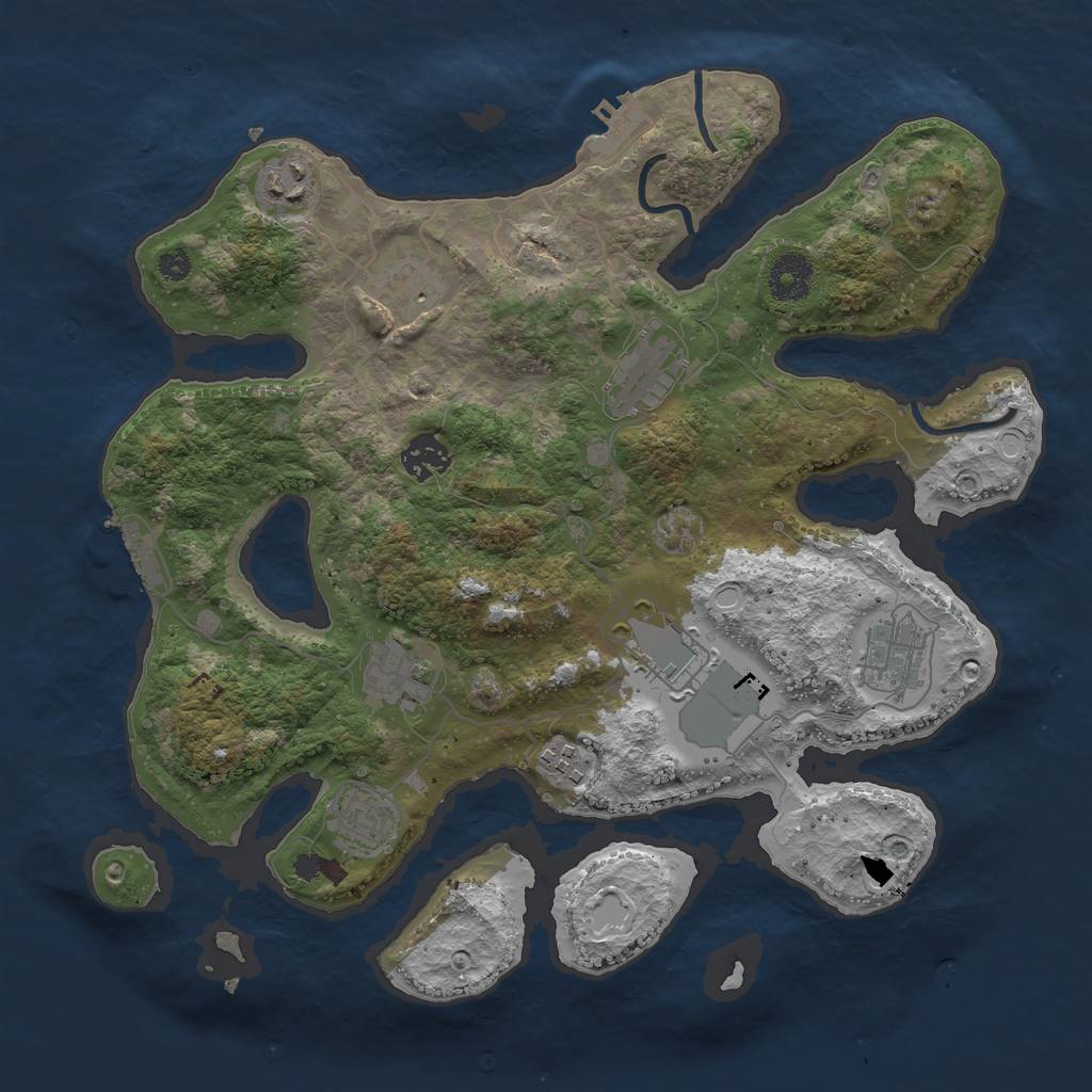 Rust Map: Procedural Map, Size: 3500, Seed: 1811988756, 16 Monuments