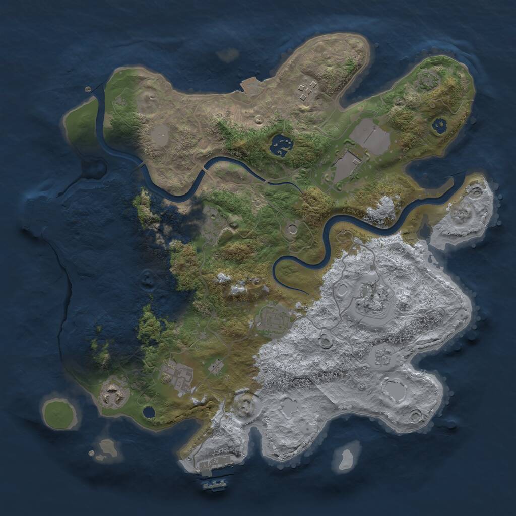 Rust Map: Procedural Map, Size: 3500, Seed: 1811988756, 14 Monuments