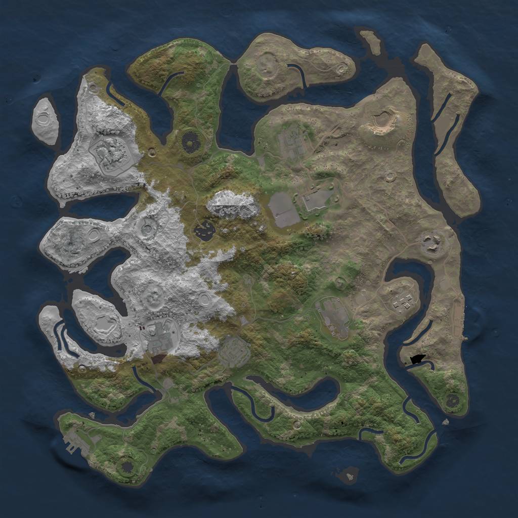 Rust Map: Procedural Map, Size: 3900, Seed: 1561561530, 18 Monuments