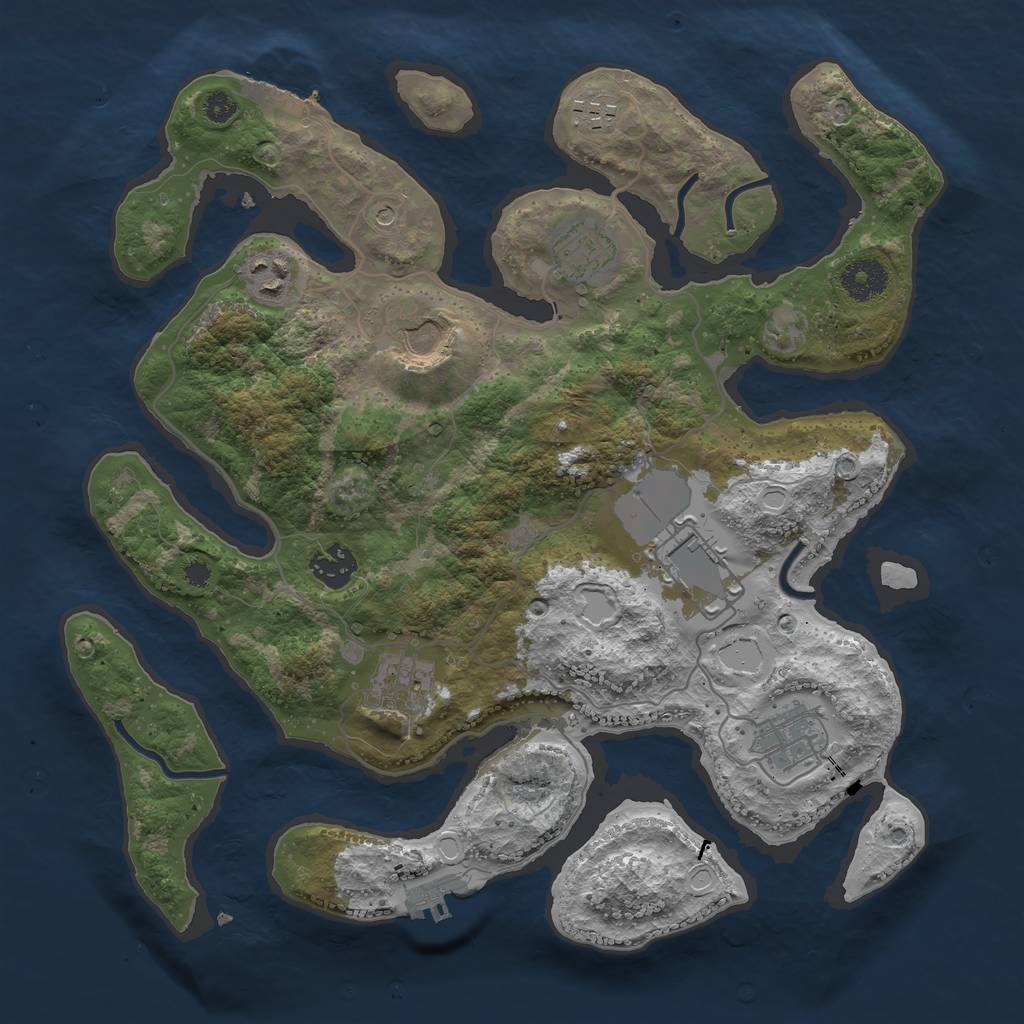 Rust Map: Procedural Map, Size: 3500, Seed: 5359, 16 Monuments