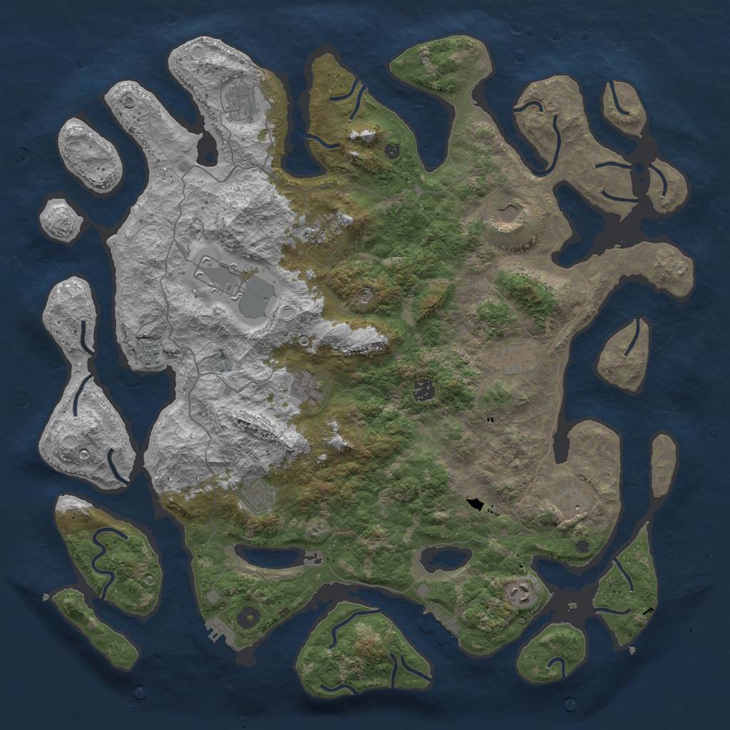 Rust Map: Procedural Map, Size: 4800, Seed: 563, 19 Monuments