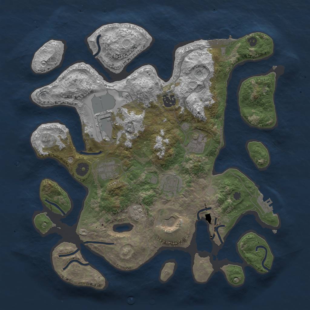 Rust Map: Procedural Map, Size: 3500, Seed: 215621203, 15 Monuments