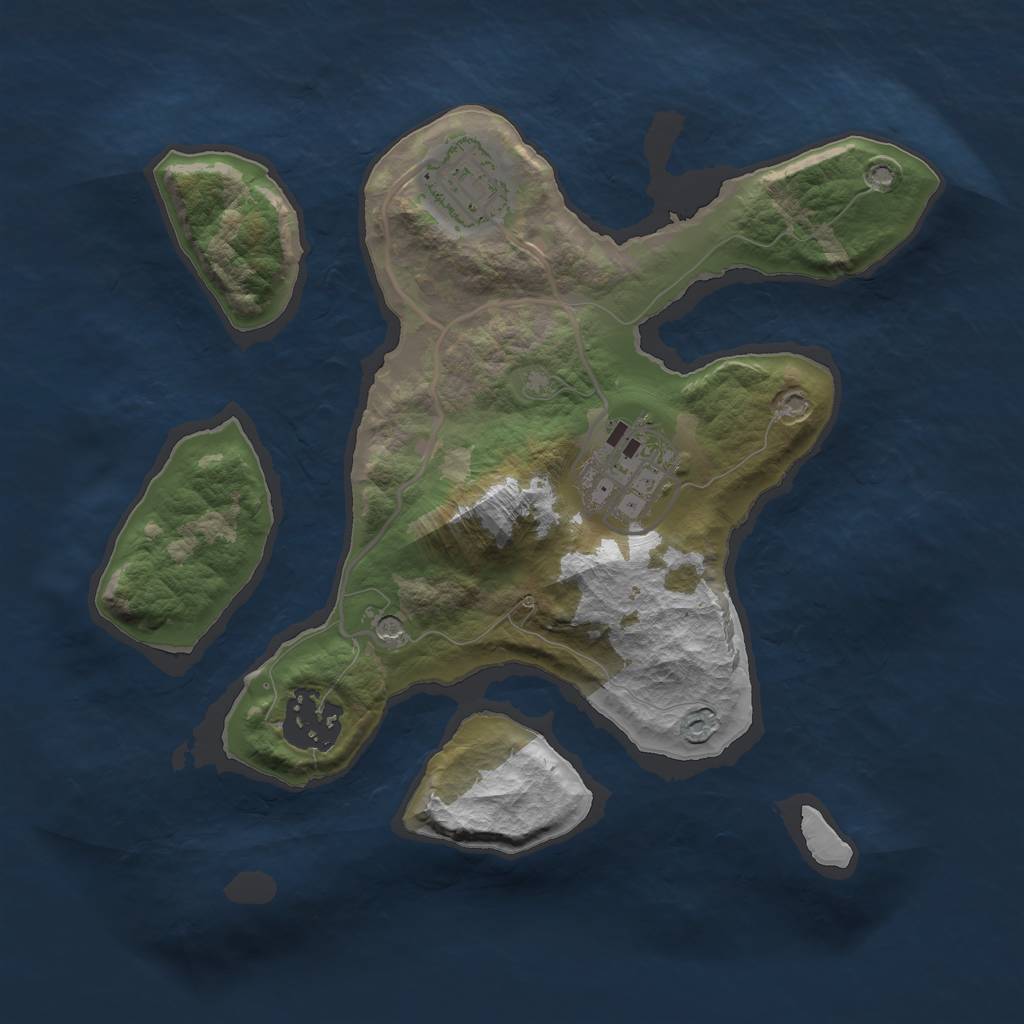 Rust Map: Barren, Size: 2500, Seed: 89722, 6 Monuments