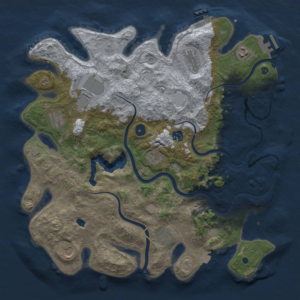 Rust Map: Procedural Map, Size: 4000, Seed: 1037502395, 15 Monuments