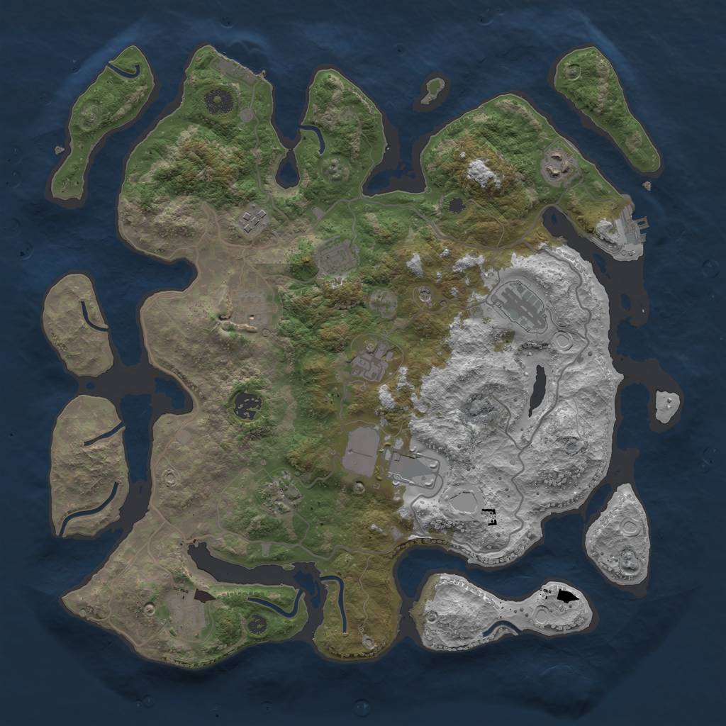 Rust Map: Procedural Map, Size: 4000, Seed: 15793, 18 Monuments