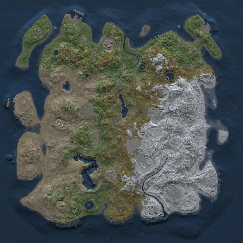 Rust Map: Procedural Map, Size: 4000, Seed: 15793, 13 Monuments