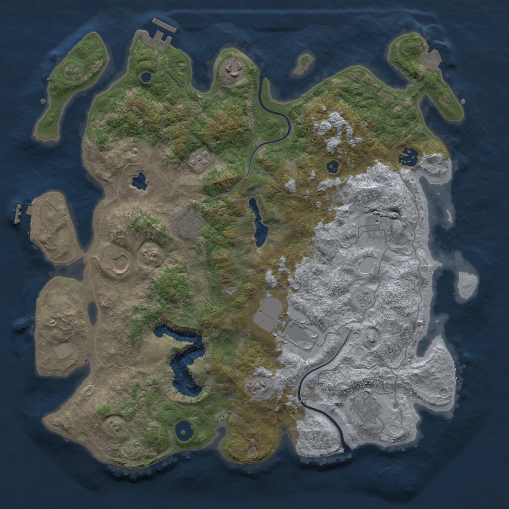 Rust Map: Procedural Map, Size: 4000, Seed: 15793, 14 Monuments