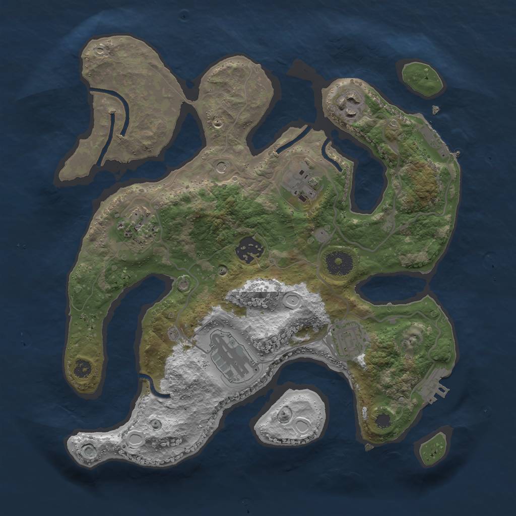 Rust Map: Procedural Map, Size: 3000, Seed: 1655678771, 14 Monuments