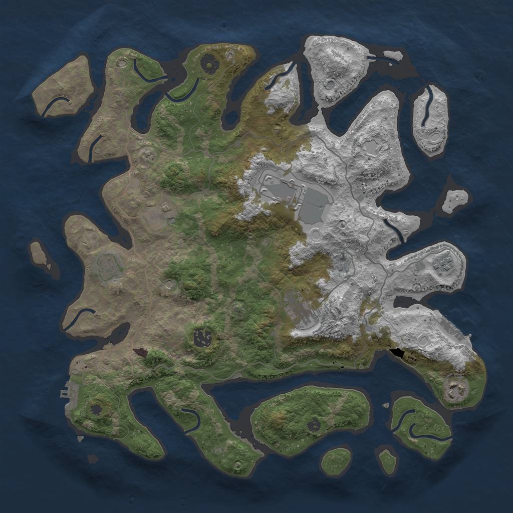 Rust Map: Procedural Map, Size: 4000, Seed: 54399544, 15 Monuments