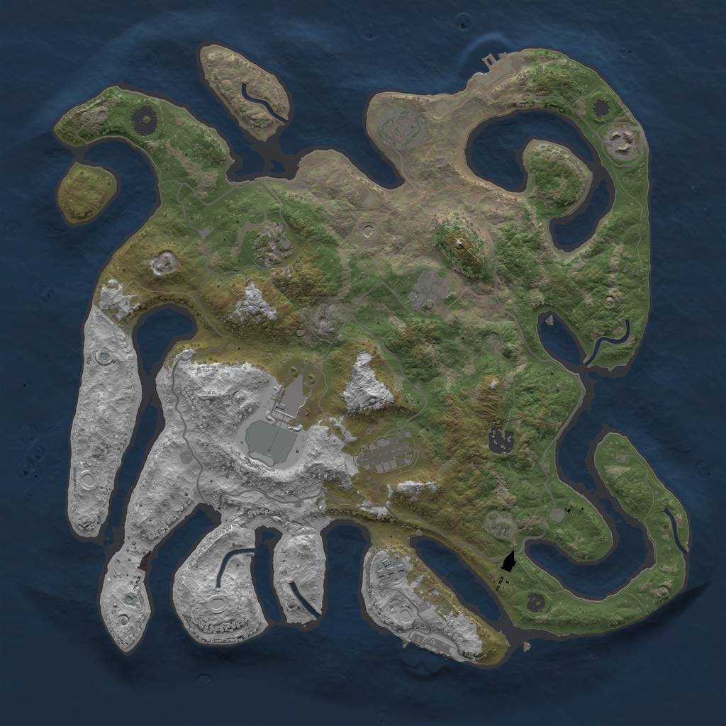 Rust Map: Procedural Map, Size: 4000, Seed: 1426982681, 16 Monuments