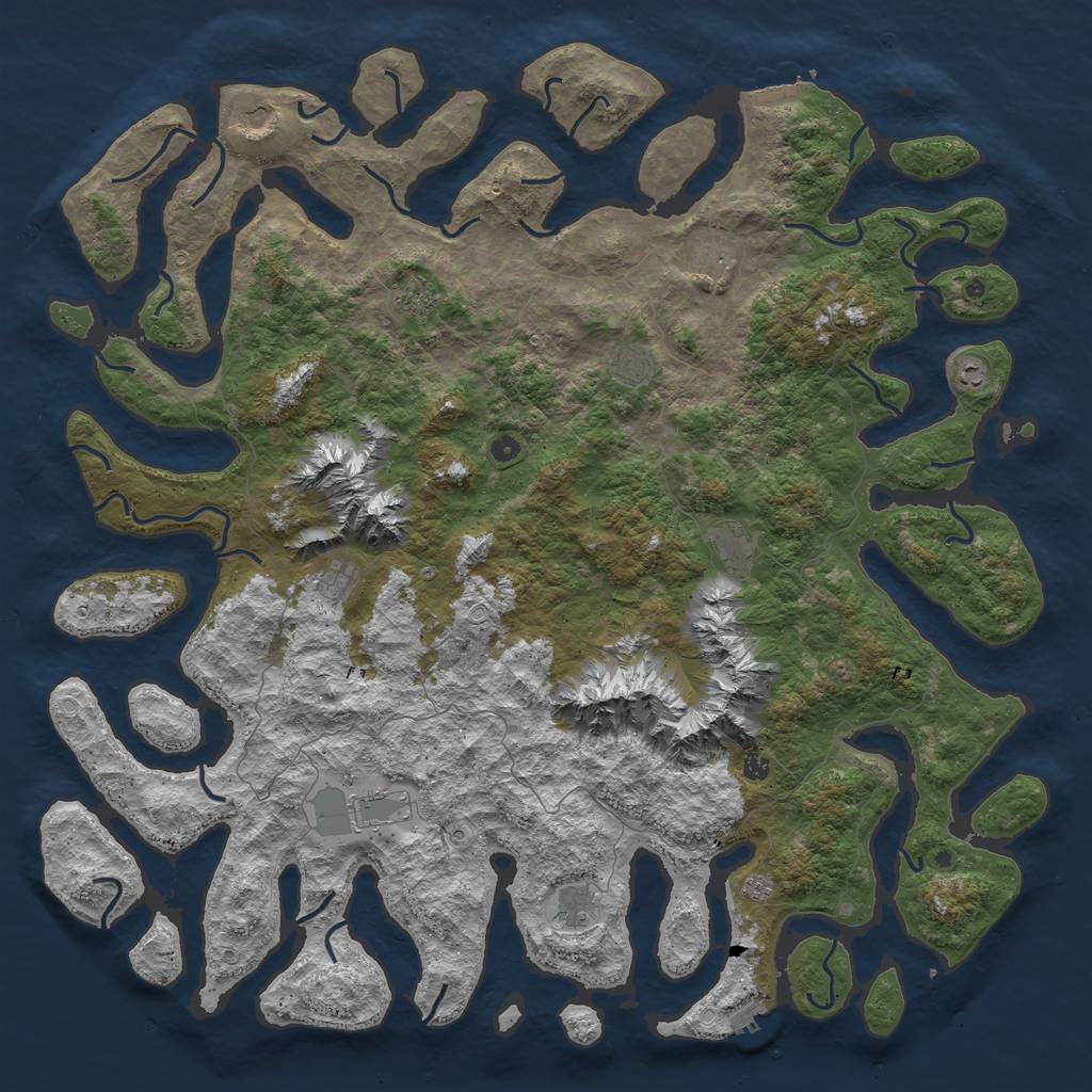 Rust Map: Procedural Map, Size: 6000, Seed: 41524, 19 Monuments