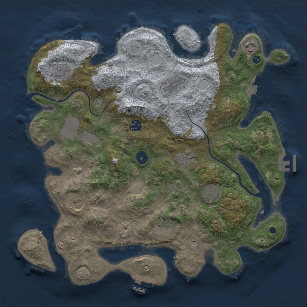 Rust Map: Procedural Map, Size: 3750, Seed: 1089180674, 15 Monuments