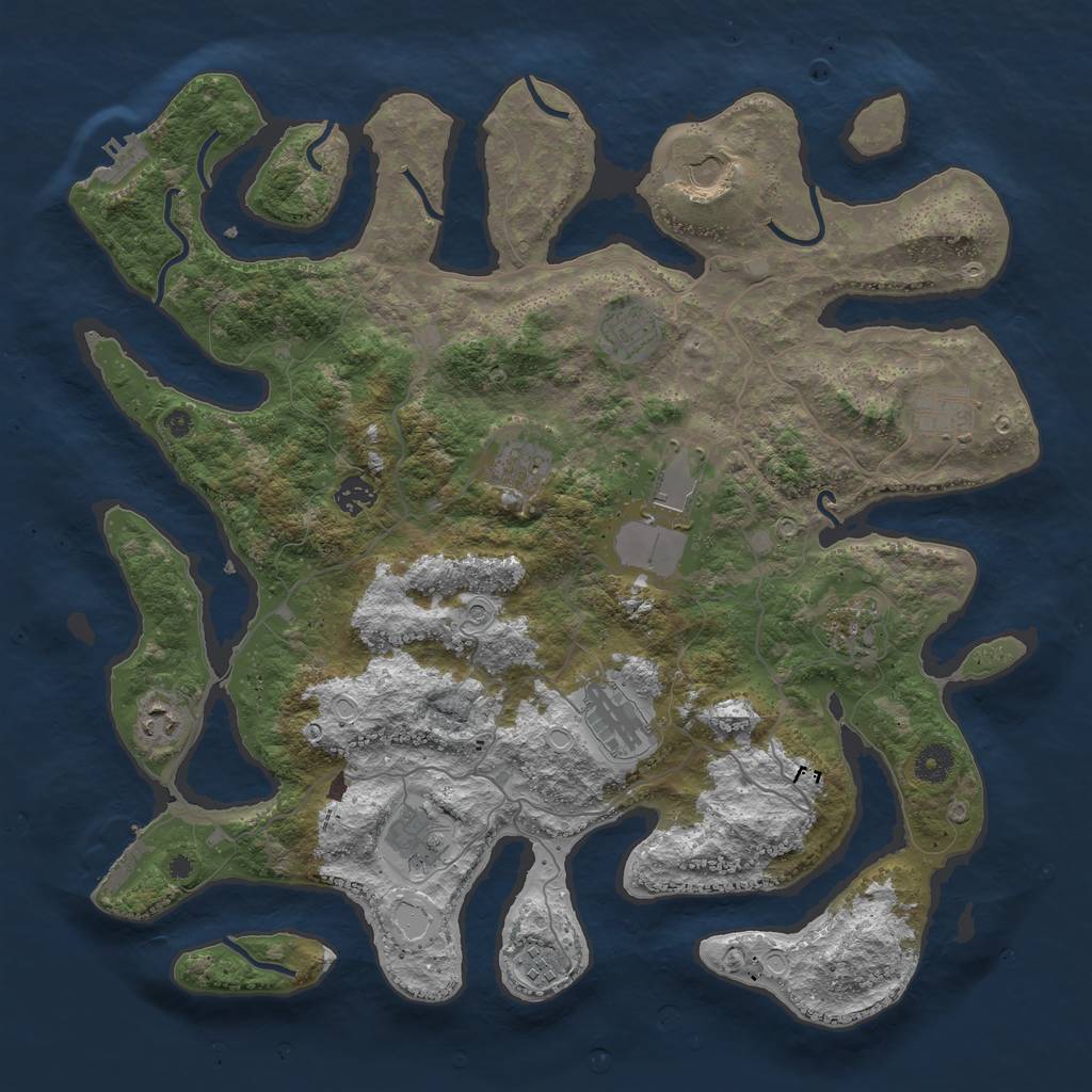 Rust Map: Procedural Map, Size: 4200, Seed: 2117107194, 19 Monuments
