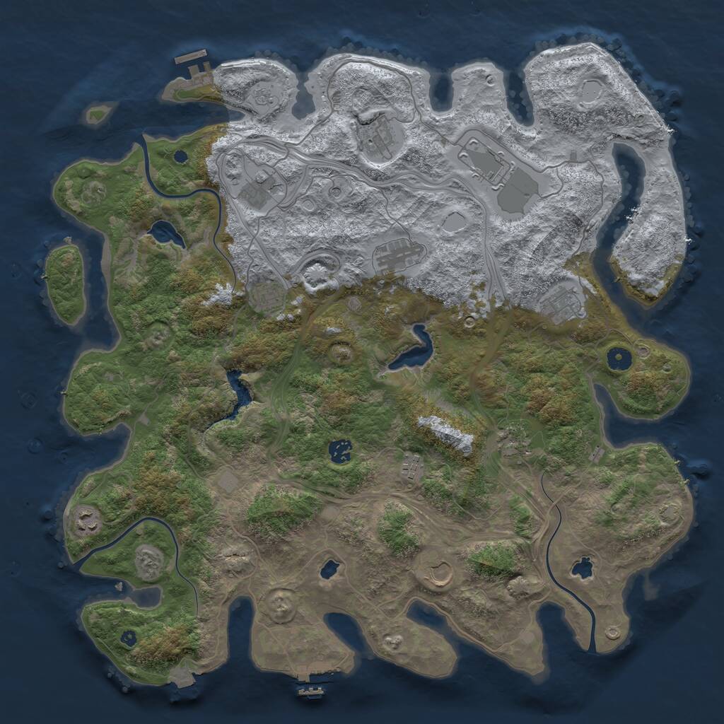 Rust Map: Procedural Map, Size: 4500, Seed: 51009, 17 Monuments