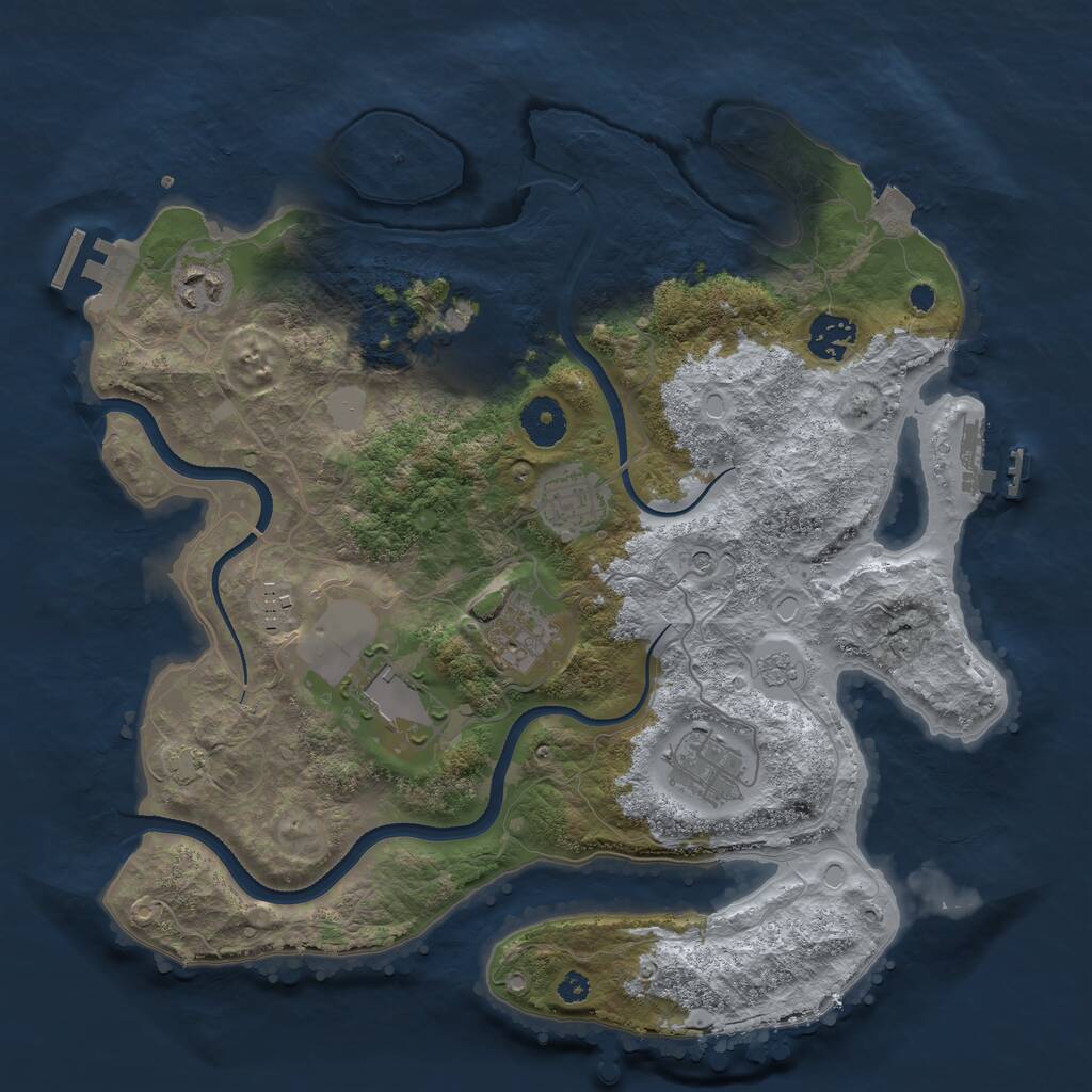 Rust Map: Procedural Map, Size: 3500, Seed: 475, 14 Monuments