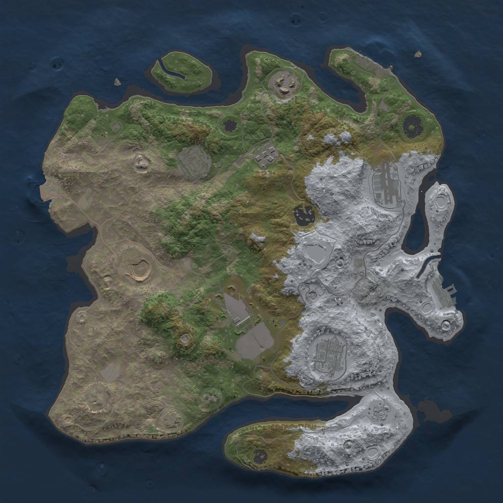 Rust Map: Procedural Map, Size: 3500, Seed: 475, 16 Monuments