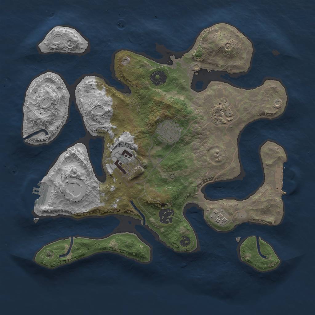 Rust Map: Procedural Map, Size: 3000, Seed: 525552483, 12 Monuments