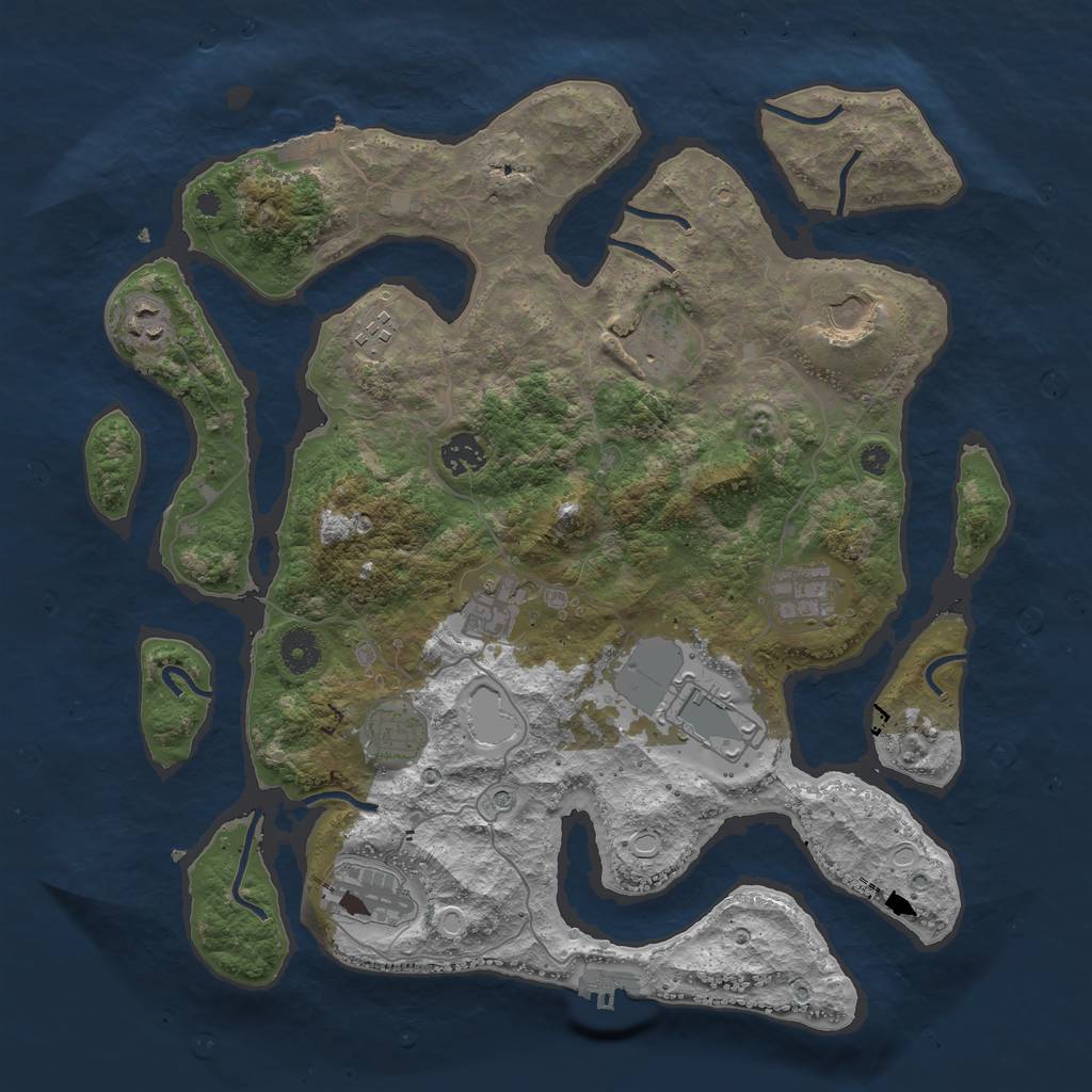 Rust Map: Procedural Map, Size: 3875, Seed: 1531510680, 18 Monuments
