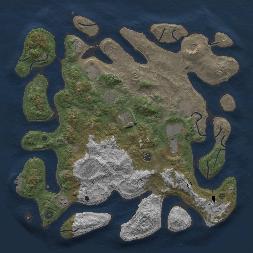 Rust Map: Procedural Map, Size: 4500, Seed: 141009, 19 Monuments