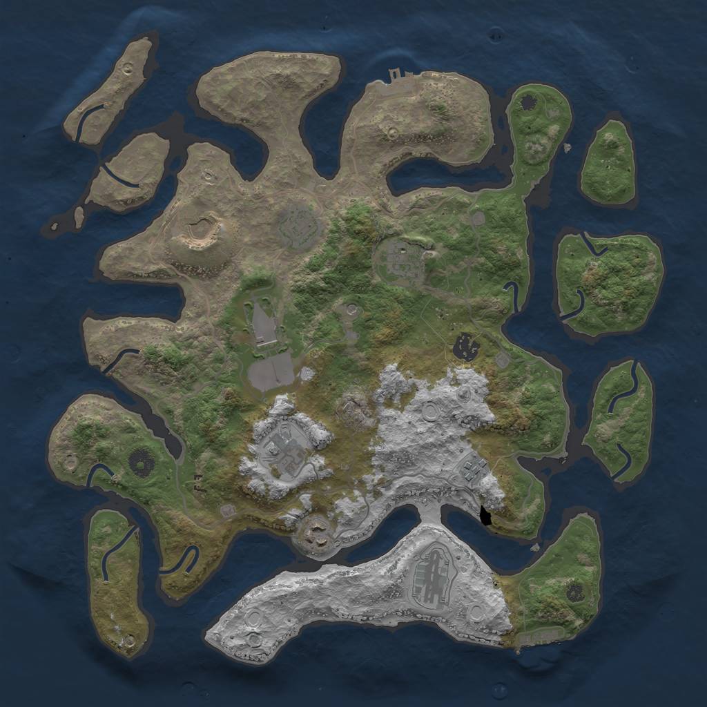 Rust Map: Procedural Map, Size: 4000, Seed: 1426977914, 17 Monuments
