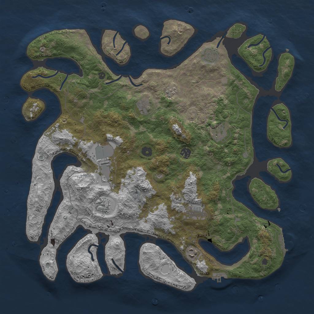 Rust Map: Procedural Map, Size: 4500, Seed: 1426982681, 17 Monuments