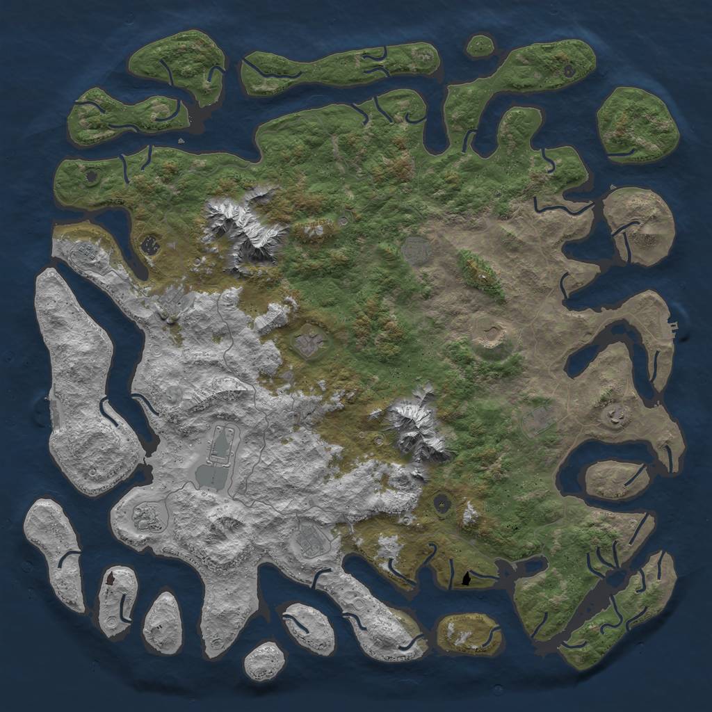 Rust Map: Procedural Map, Size: 6000, Seed: 78775337, 19 Monuments
