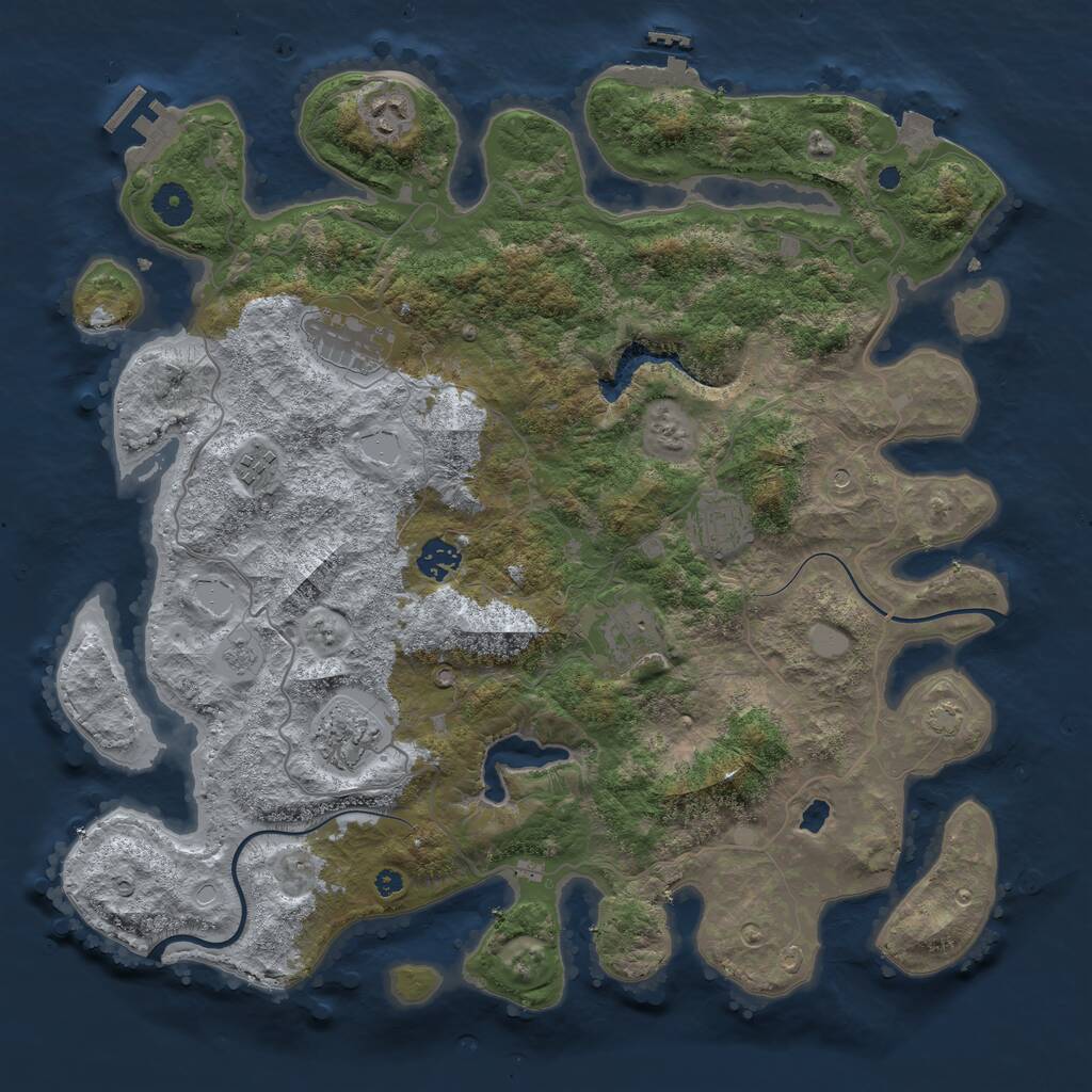 Rust Map: Procedural Map, Size: 4000, Seed: 9117594, 13 Monuments