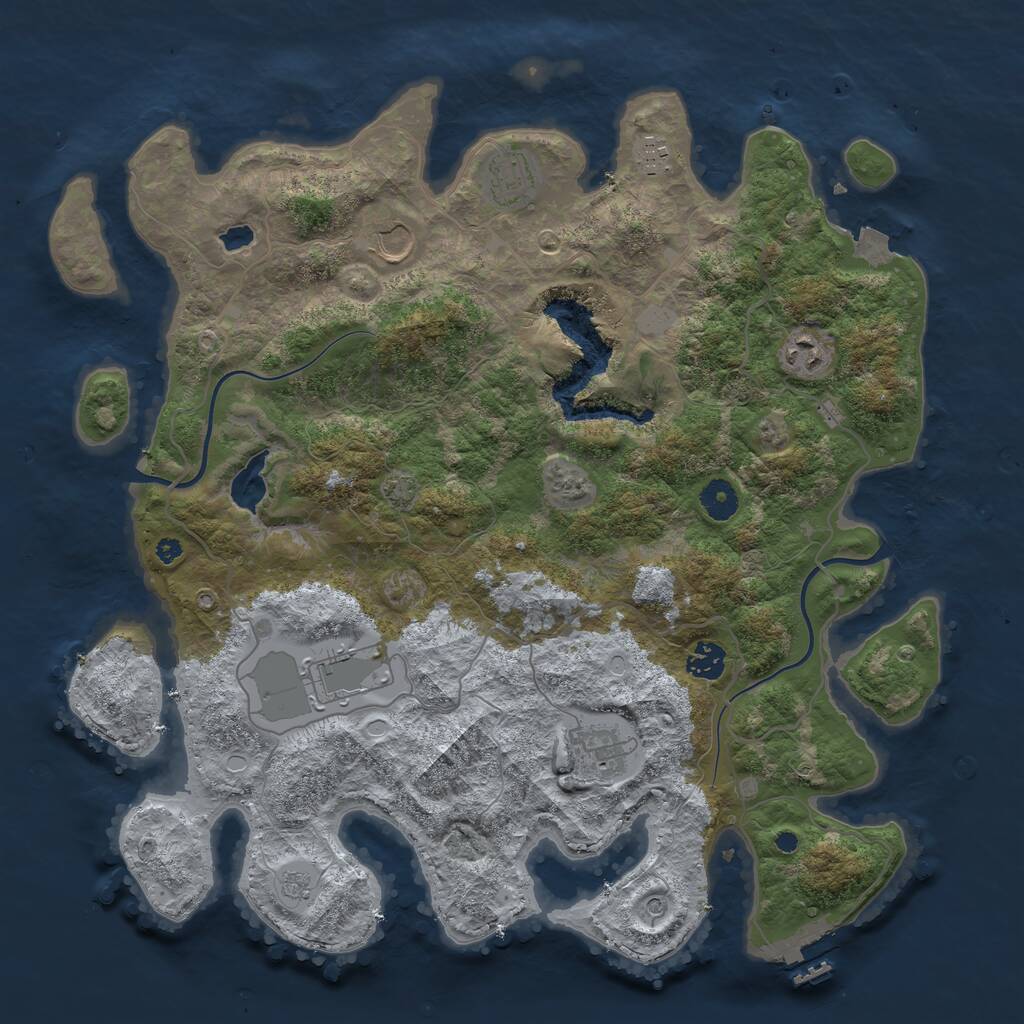 Rust Map: Procedural Map, Size: 4000, Seed: 195, 12 Monuments