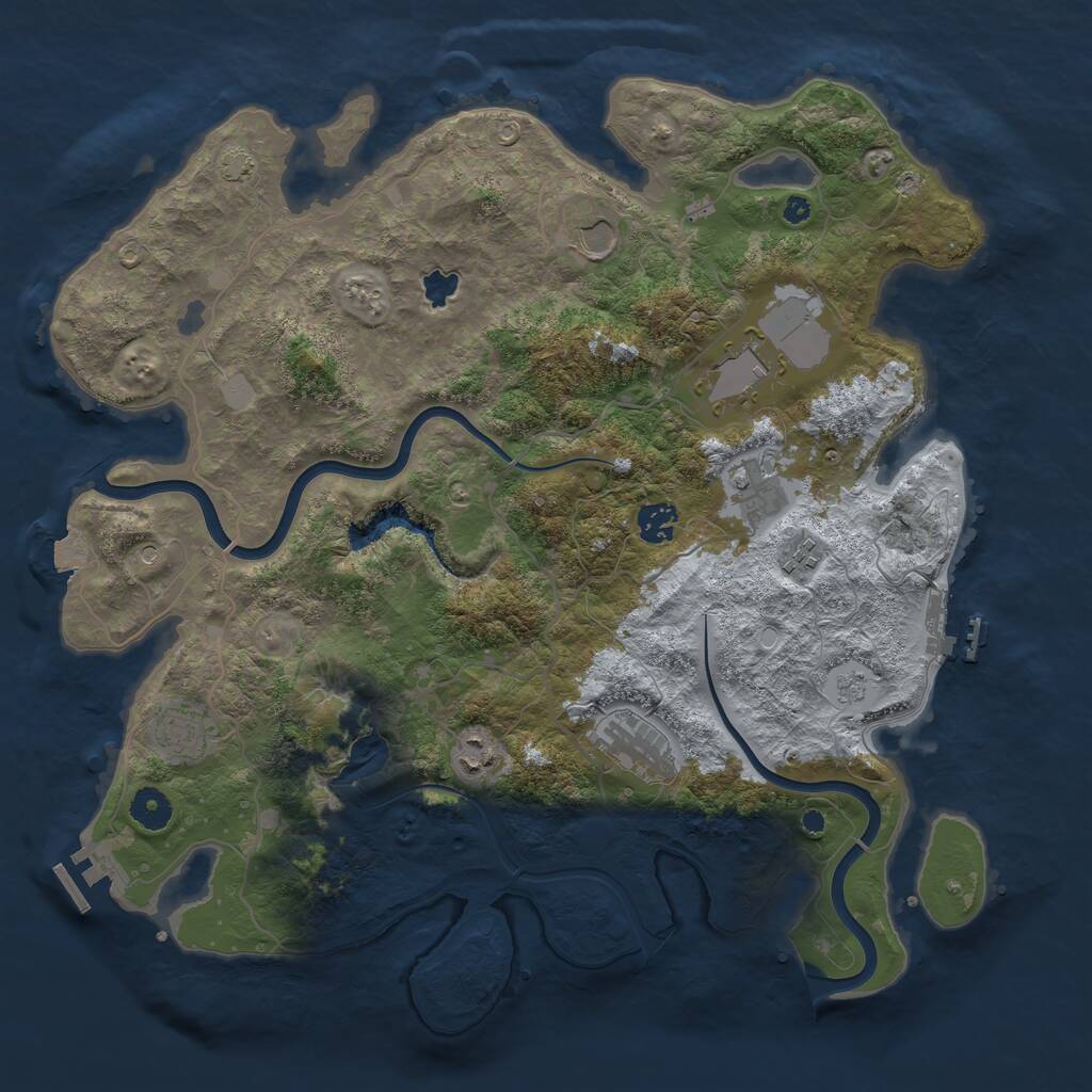 Rust Map: Procedural Map, Size: 4000, Seed: 1163903318, 14 Monuments