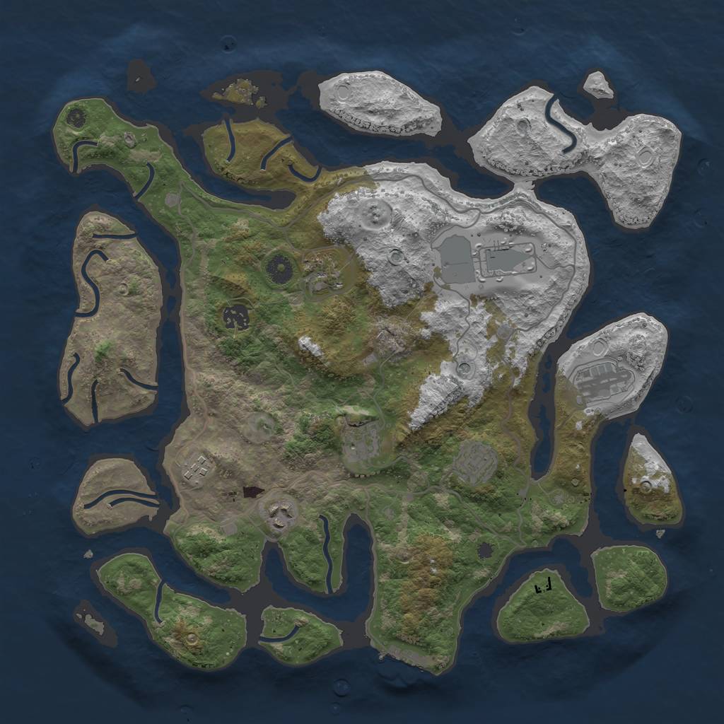 Rust Map: Procedural Map, Size: 4000, Seed: 610, 15 Monuments