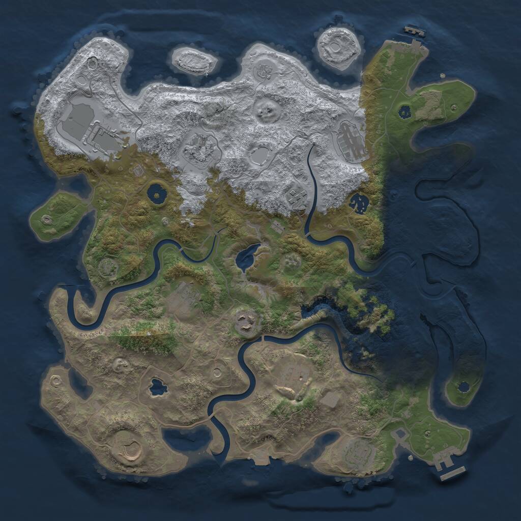 Rust Map: Procedural Map, Size: 4000, Seed: 10209, 16 Monuments