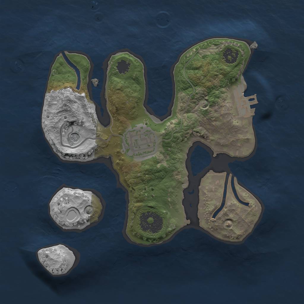 Rust Map: Procedural Map, Size: 2000, Seed: 3423, 8 Monuments