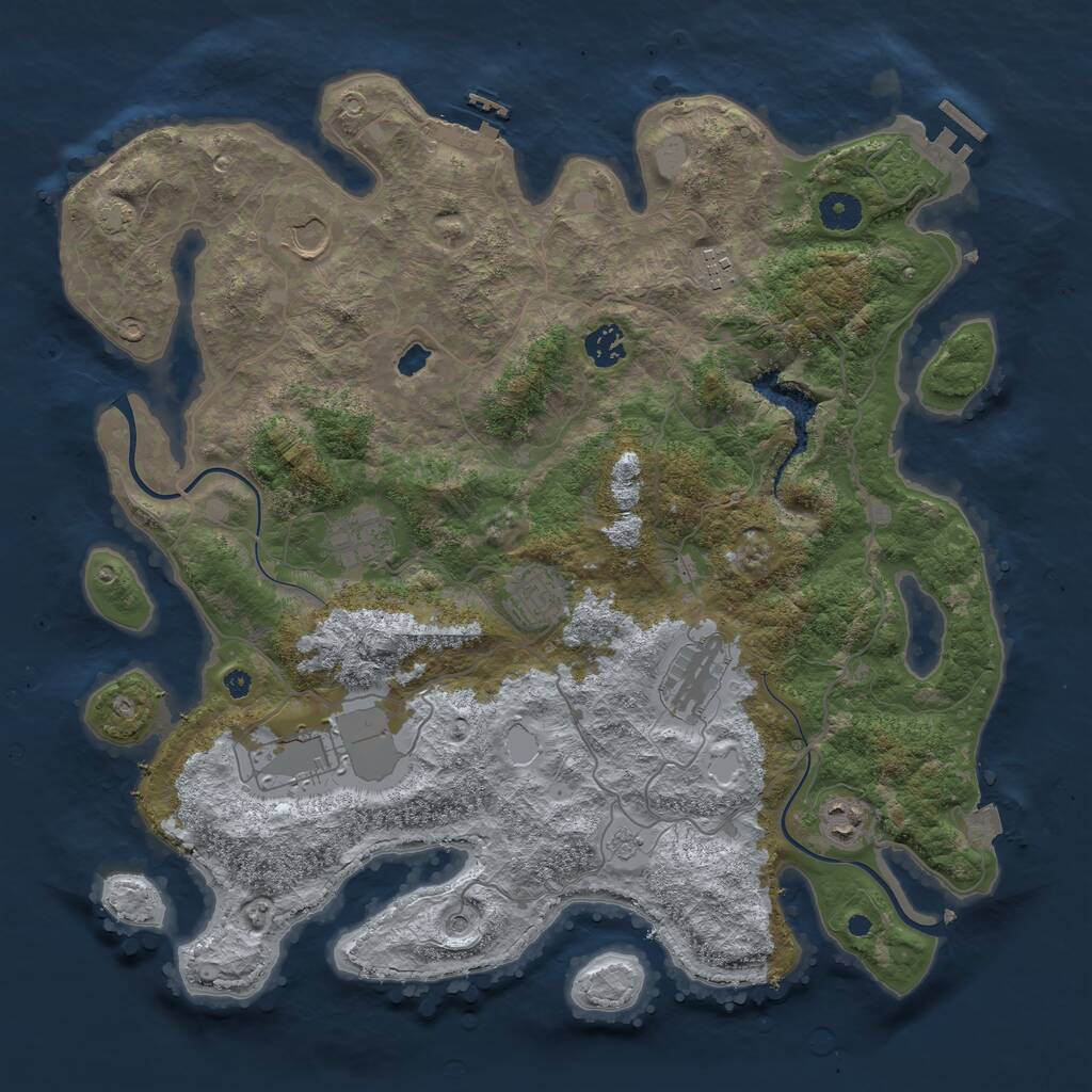 Rust Map: Procedural Map, Size: 4000, Seed: 16222, 14 Monuments