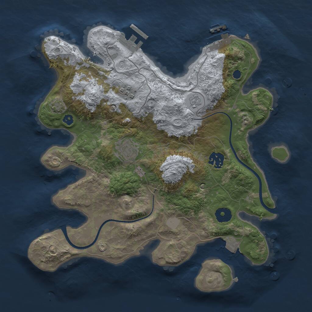 Rust Map: Procedural Map, Size: 3000, Seed: 925995094, 8 Monuments