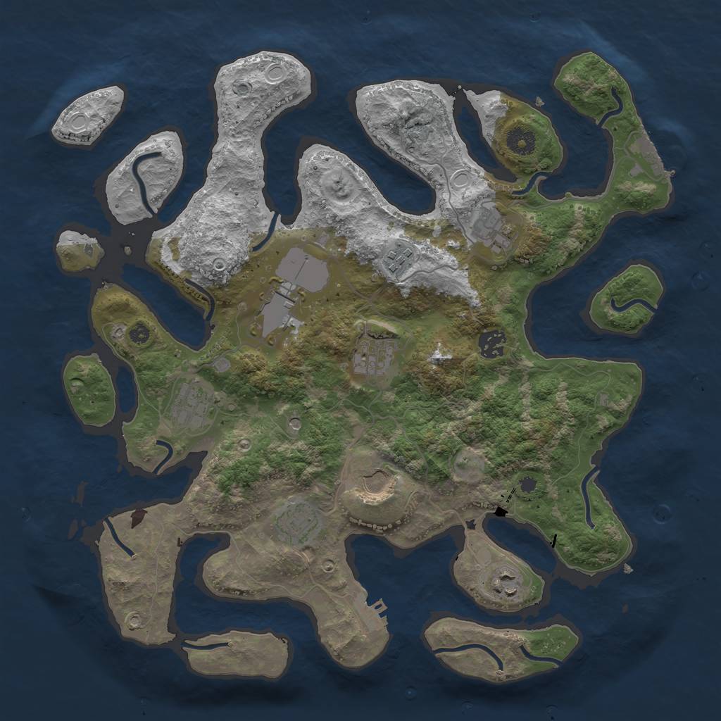 Rust Map: Procedural Map, Size: 3750, Seed: 1931588363, 17 Monuments