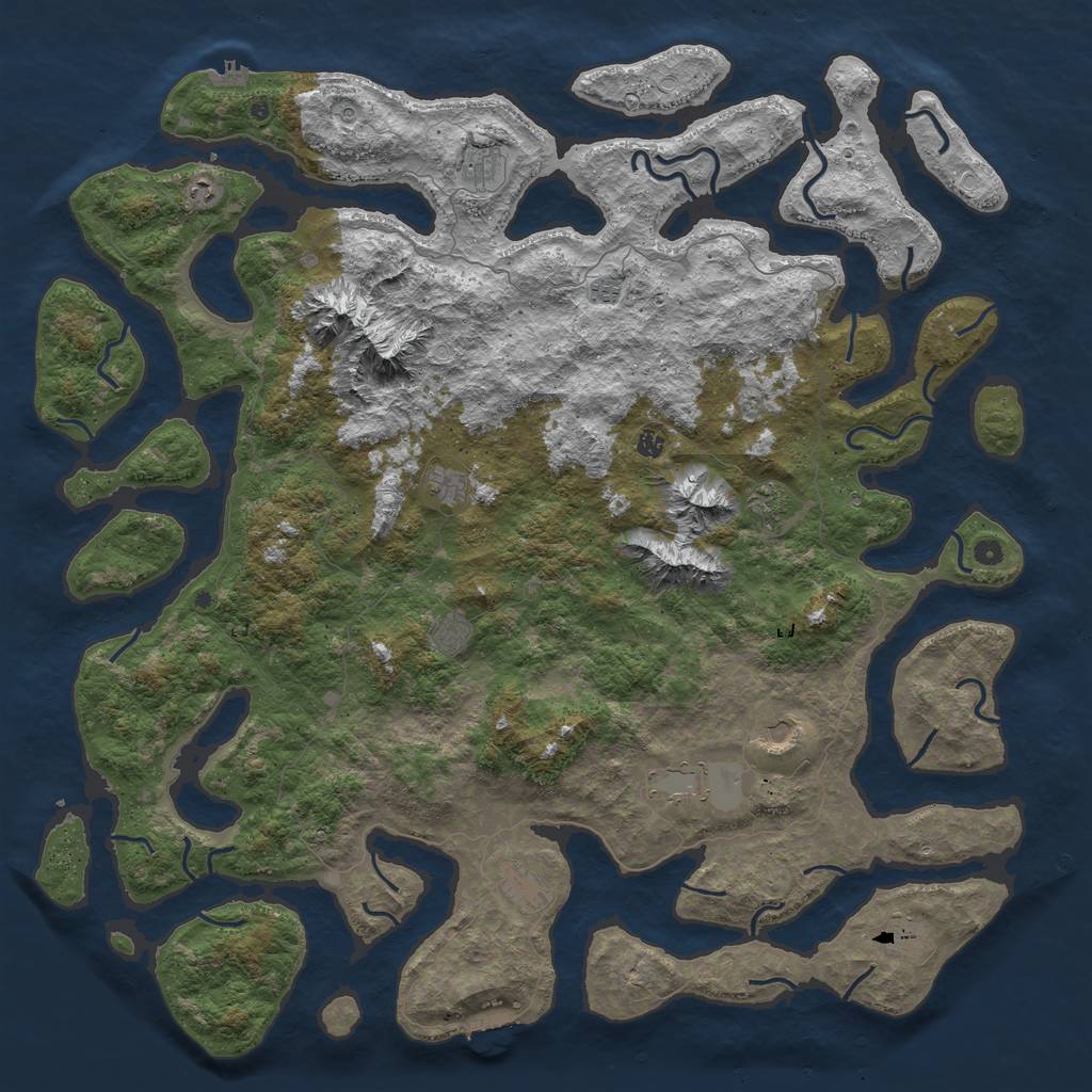 Rust Map: Procedural Map, Size: 6000, Seed: 103, 19 Monuments