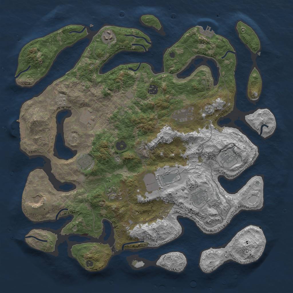 Rust Map: Procedural Map, Size: 4250, Seed: 922790090, 19 Monuments