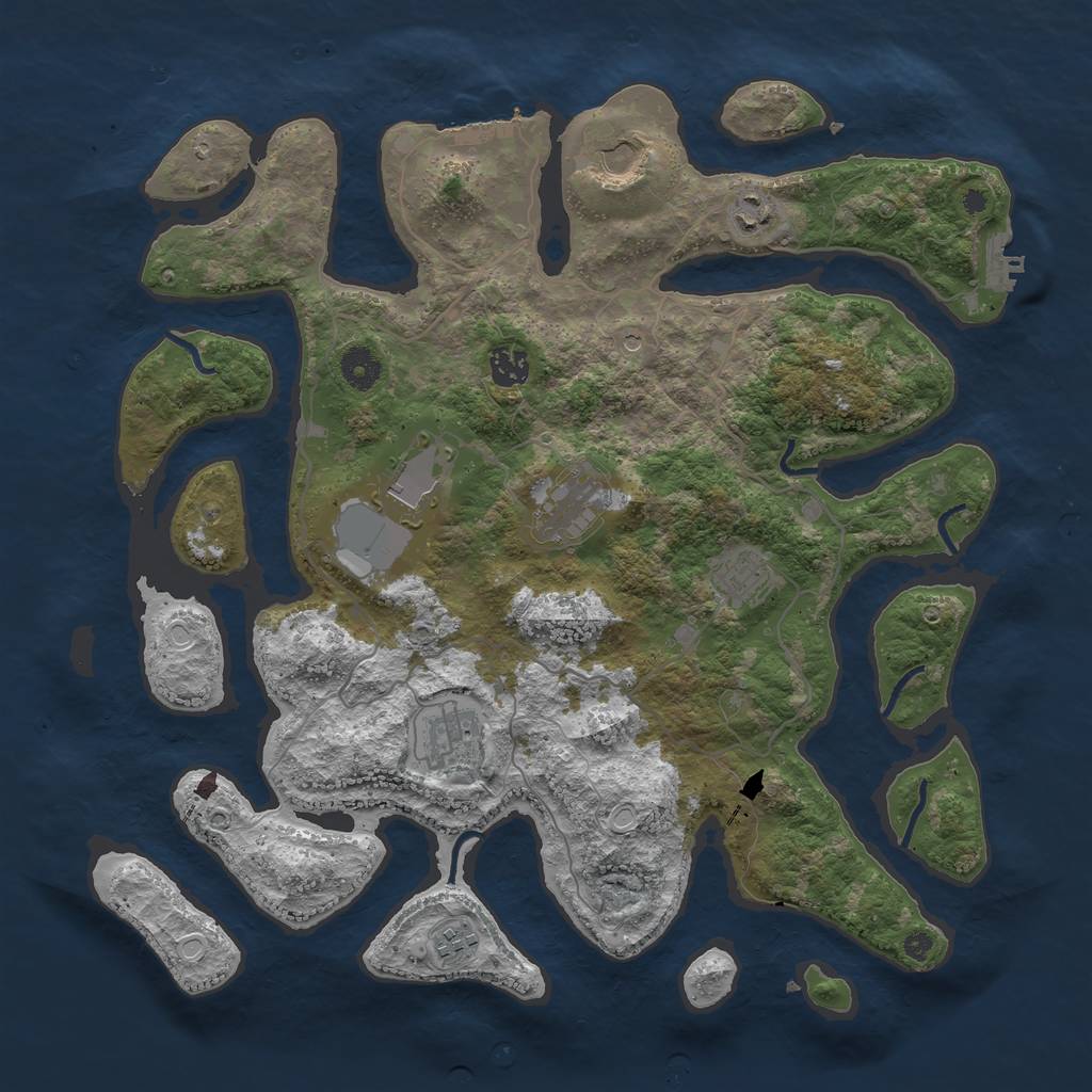 Rust Map: Procedural Map, Size: 4000, Seed: 2104231930, 16 Monuments