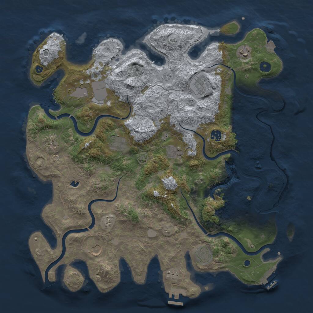 Rust Map: Procedural Map, Size: 4200, Seed: 540369232, 16 Monuments