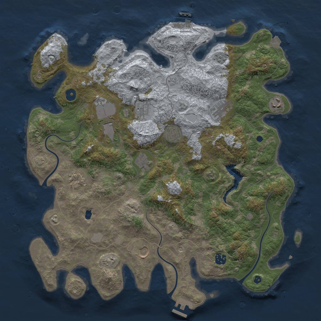 Rust Map: Procedural Map, Size: 4200, Seed: 540369232, 16 Monuments