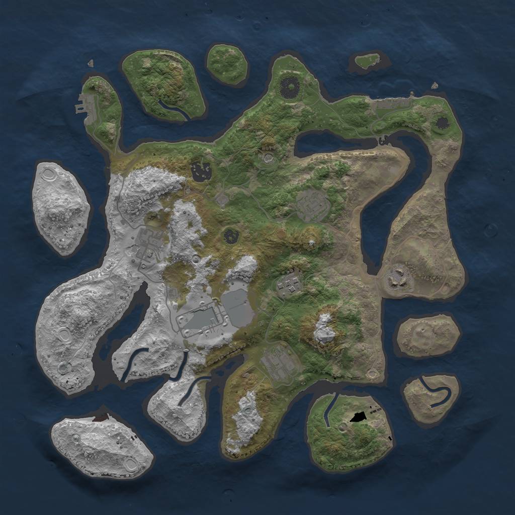 Rust Map: Procedural Map, Size: 3600, Seed: 79653197, 15 Monuments