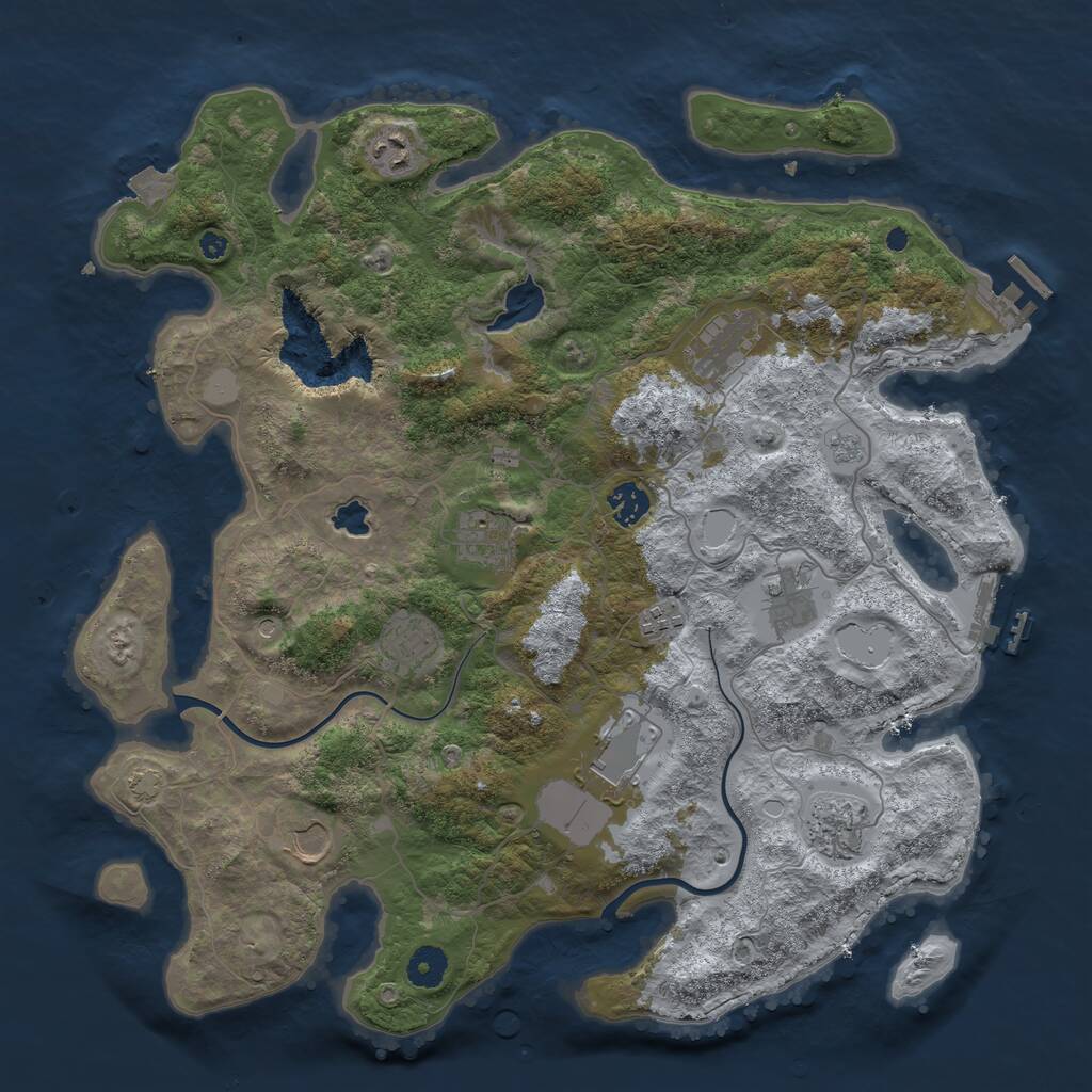 Rust Map: Procedural Map, Size: 4000, Seed: 1440099755, 16 Monuments