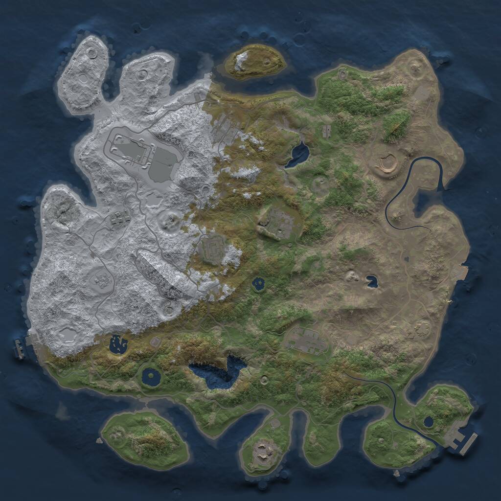 Rust Map: Procedural Map, Size: 4000, Seed: 2024216726, 15 Monuments
