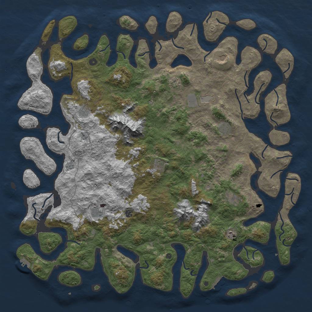 Rust Map: Procedural Map, Size: 6000, Seed: 86180052, 19 Monuments
