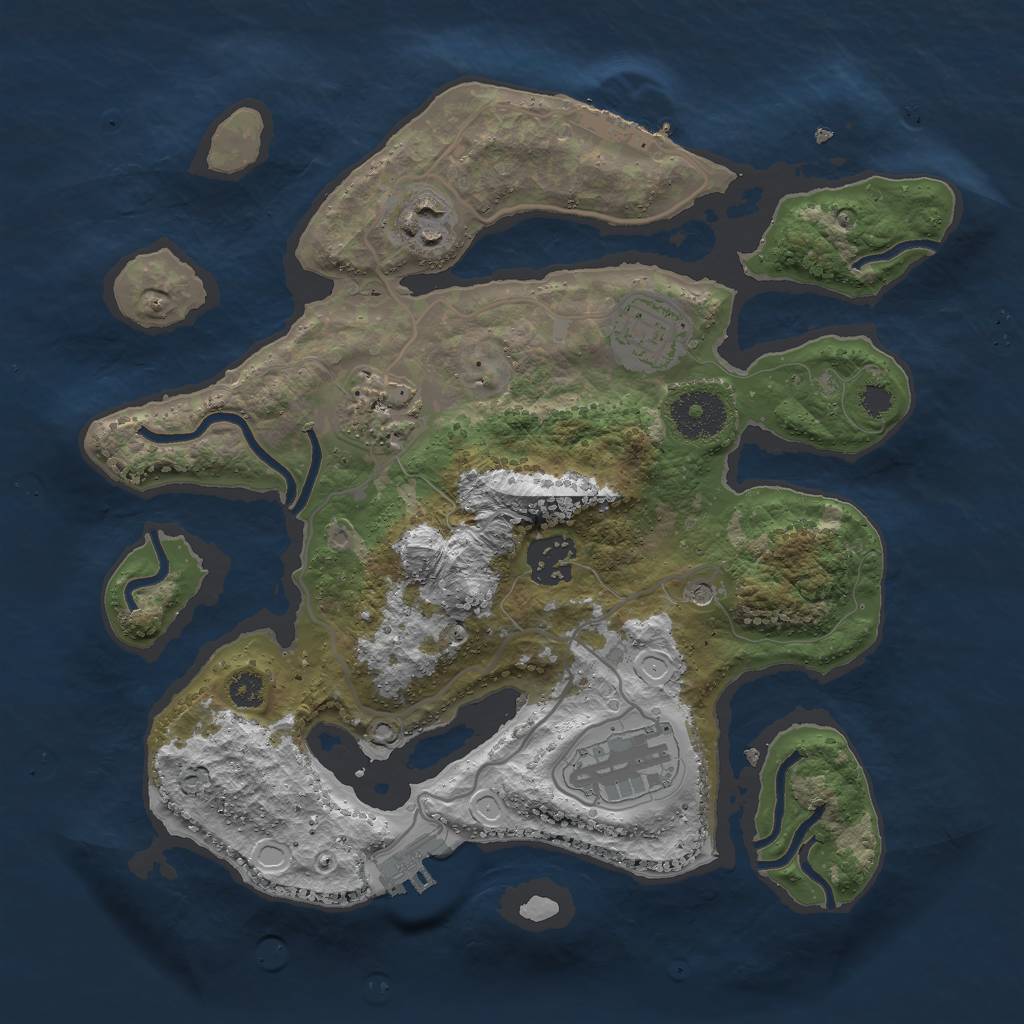 Rust Map: Procedural Map, Size: 3000, Seed: 712322, 13 Monuments