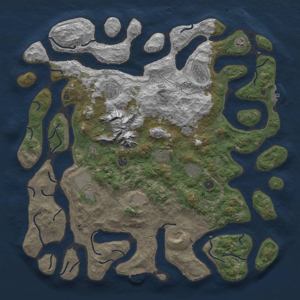 Rust Map: Procedural Map, Size: 5000, Seed: 816879, 19 Monuments