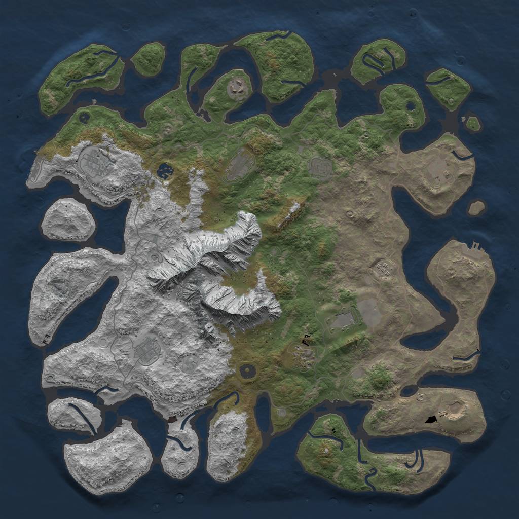 Rust Map: Procedural Map, Size: 5000, Seed: 95, 19 Monuments